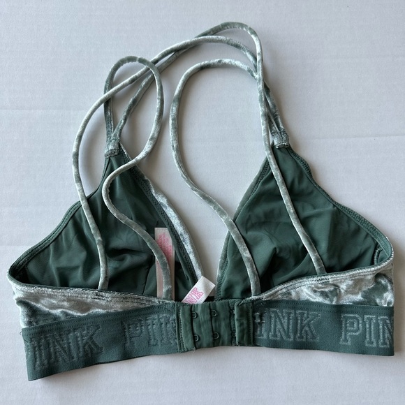 Mint Green Velvet XS PINK Bralette - Picture 3 of 6